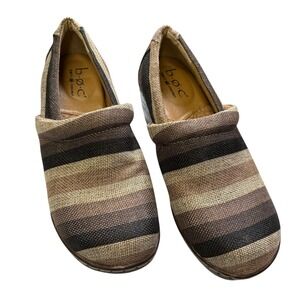 B.O.C. Women's Nadiyya Striped Clogs Comfort Slip On‎ Wood Heel Boho Size 7.5